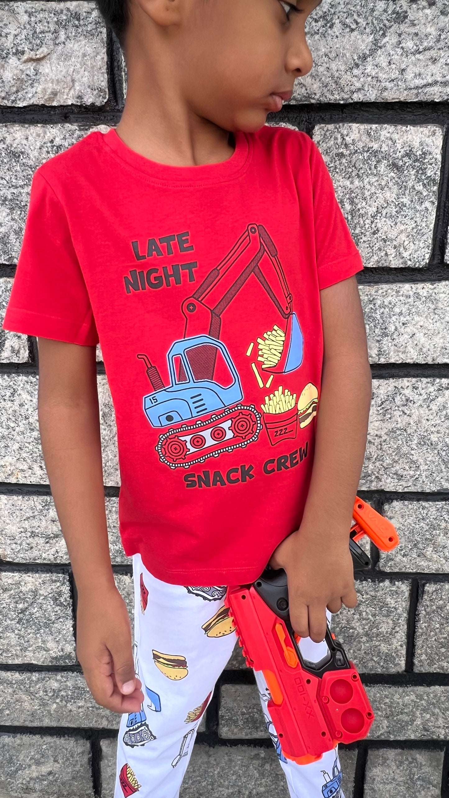 Red Snack time pant sets