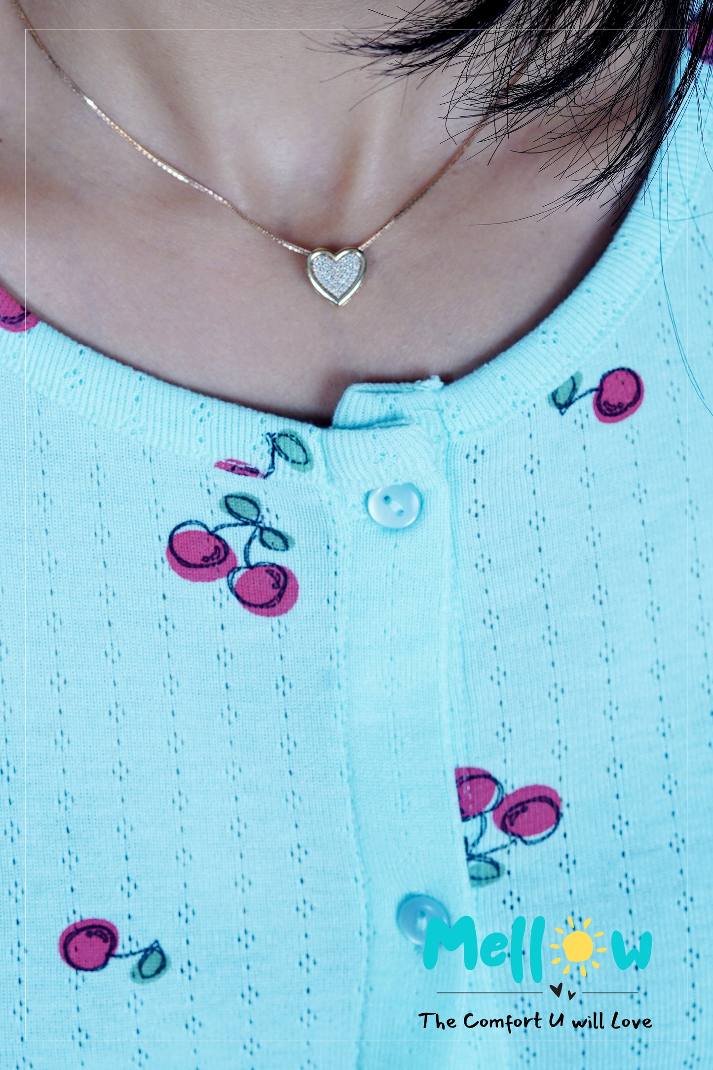 Blue Cherry Printed Lounge wear Co-Ords