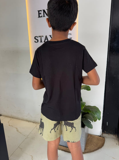 Black Rain Deer Shorts set