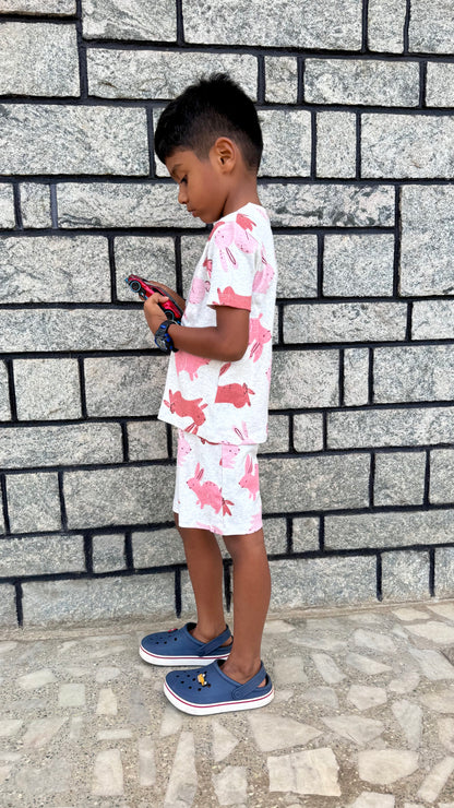 Mom- kid twinning Rabbit Co-Ord set