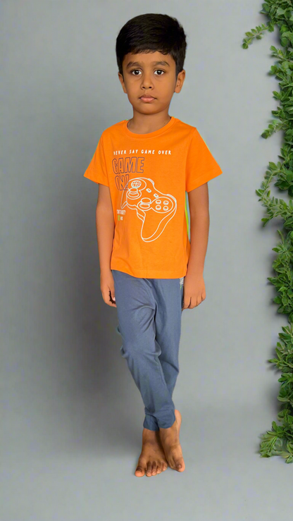 Orange Game On Pant sets
