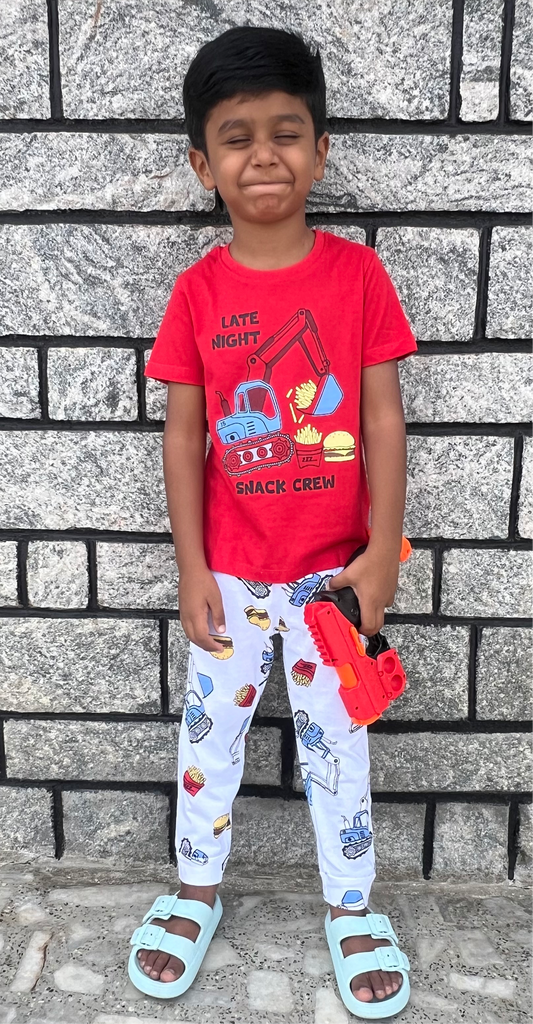 Red Snack time pant sets