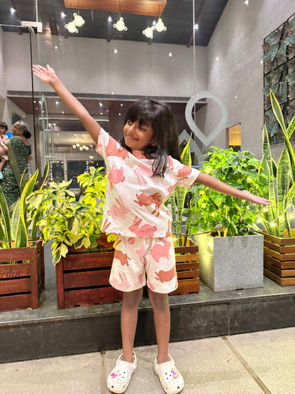 Mom- kid twinning Rabbit Co-Ord set