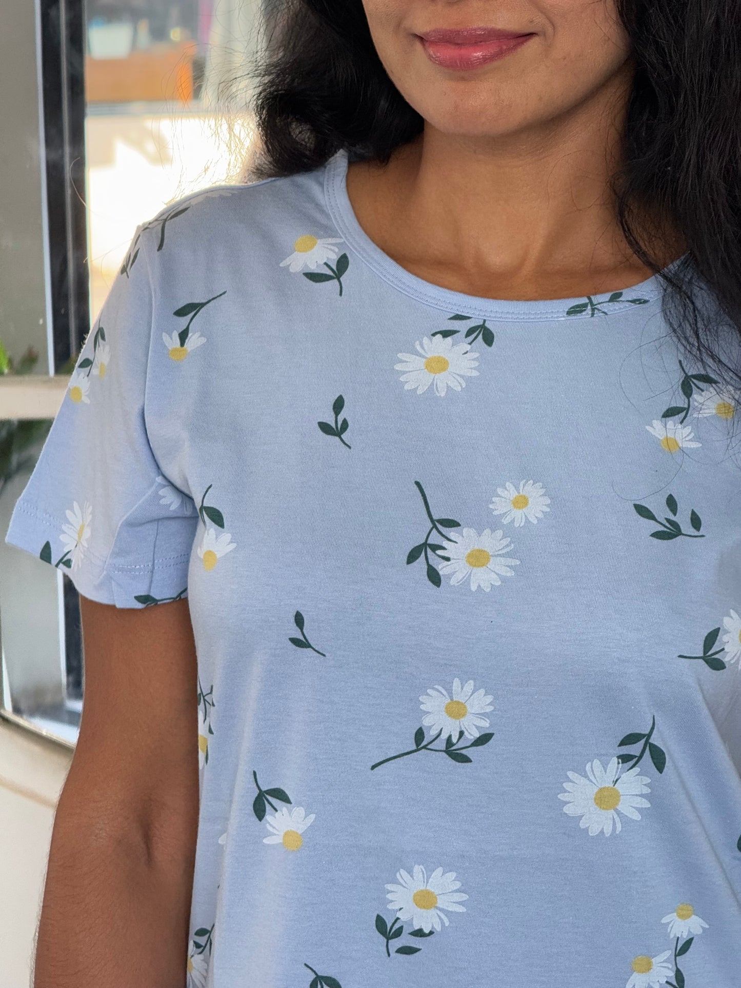 Long Tops - Blue floral