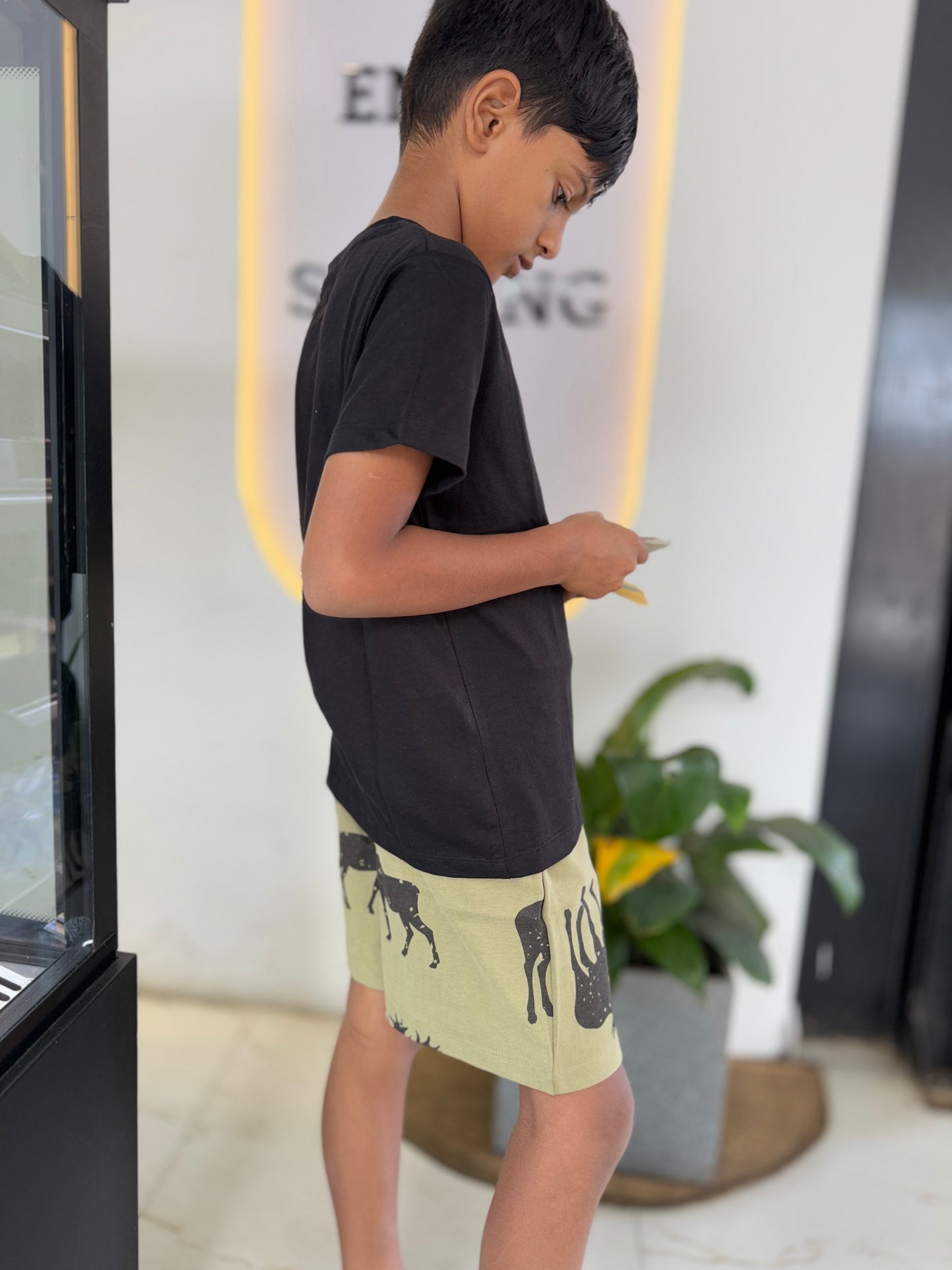 Black Rain Deer Shorts set