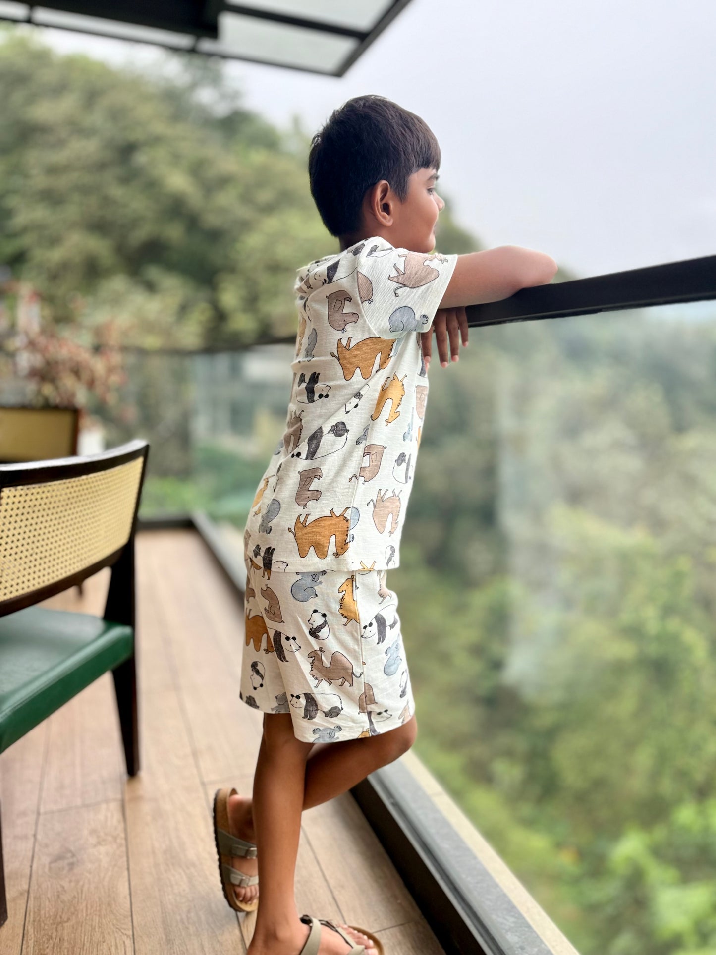 White Panda Co- Ord Shorts Sets