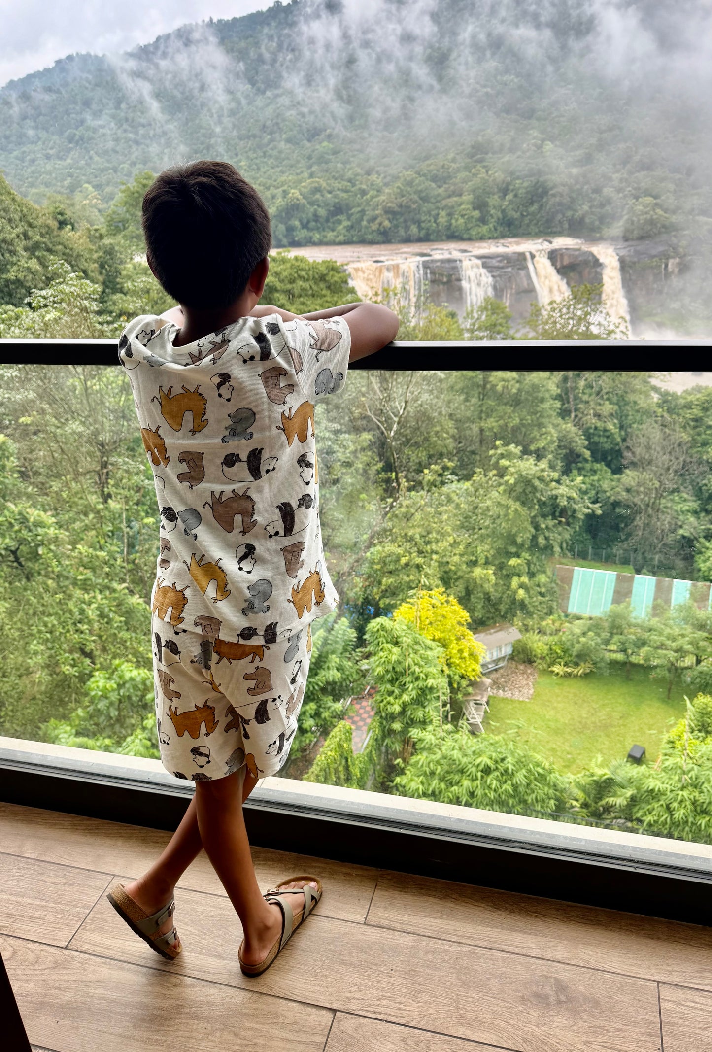 White Panda Co- Ord Shorts Sets