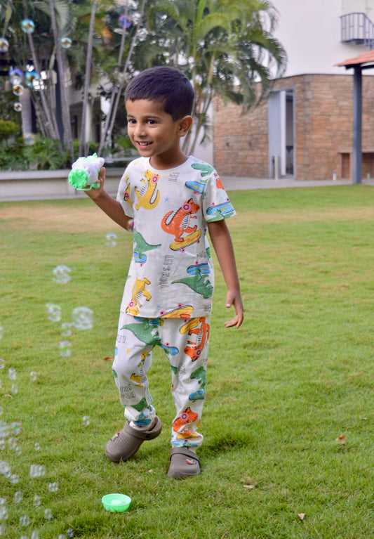 Dino Half sleeve Pant set (Unisex)