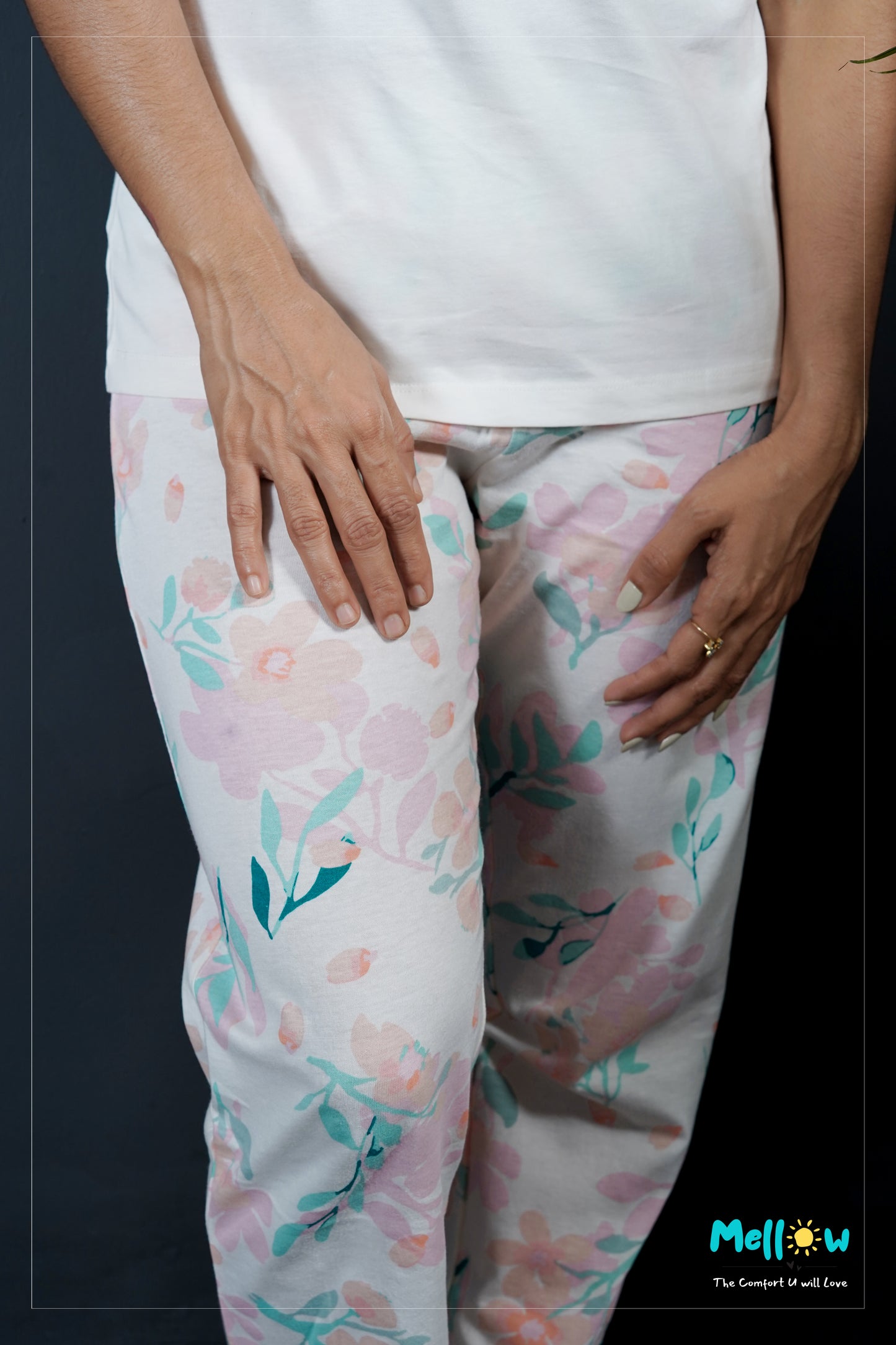 Peach Floral Sleep Wear