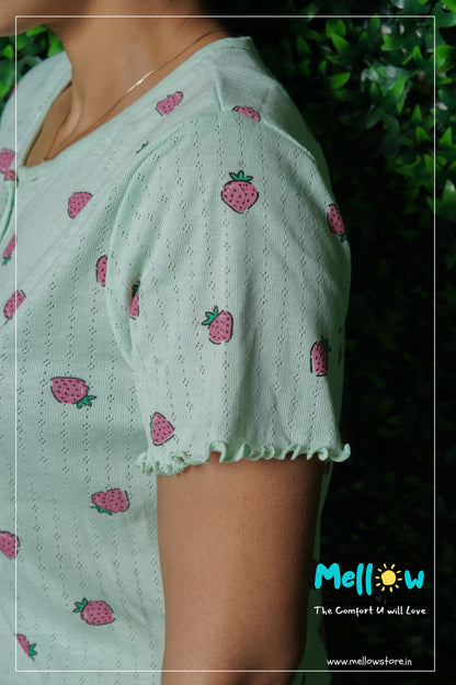 Green Strawberry Co-Ord Lounge Wear