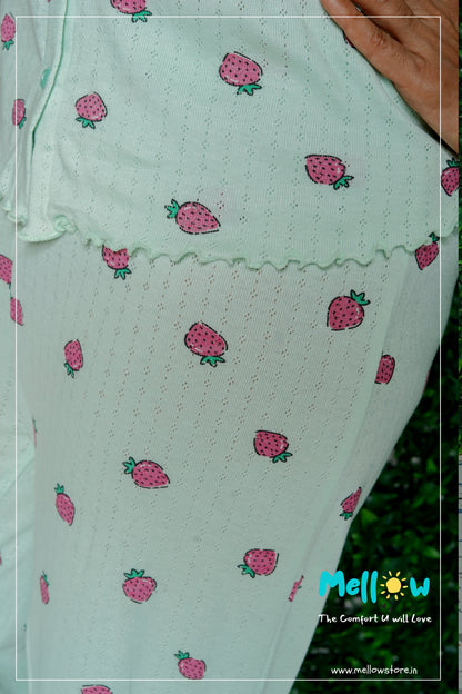 Green Strawberry Co-Ord Lounge Wear