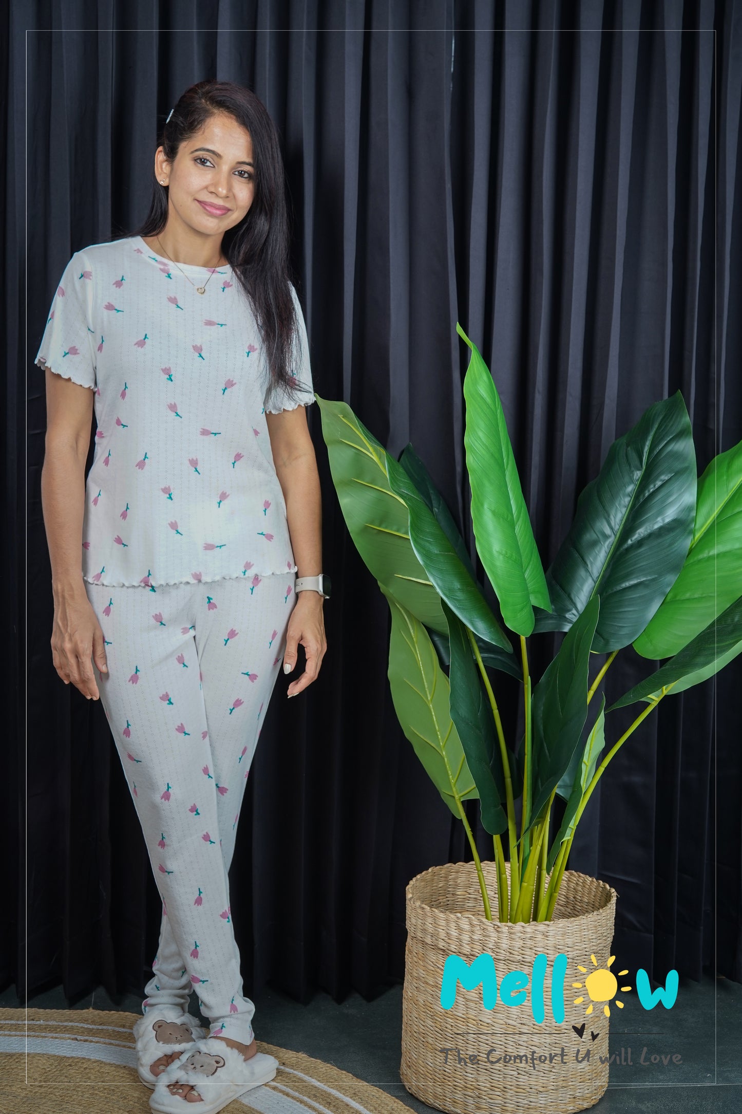 Pink Tulip Flower Co-Ord Lounge Wear