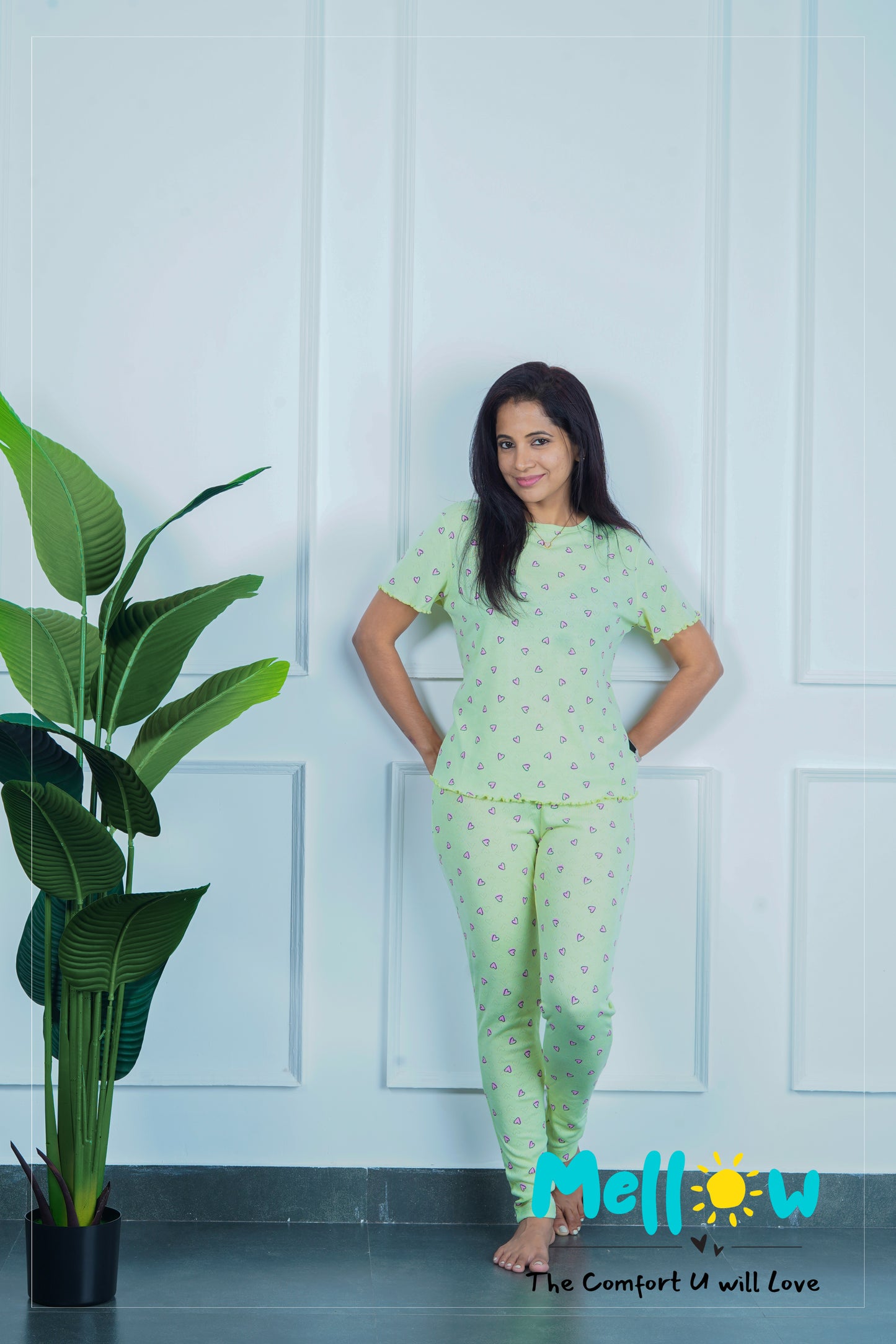Green Hearts Co-Ord Lounge Wear