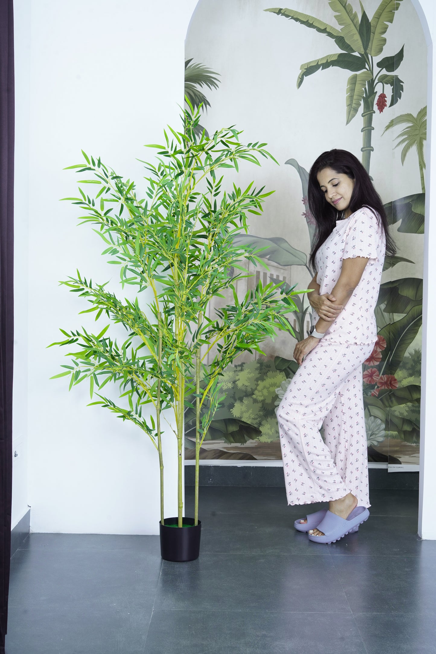Baby Pink and Black Flower Print Co-Ord Lounge Wear